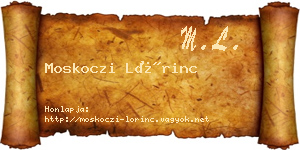 Moskoczi Lőrinc névjegykártya